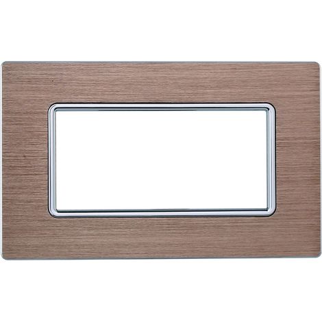 ETTROIT MT86602 6P Aluminiumplatte, schwarze Farbe, kompatibel mit Bticino Matix (1/2)