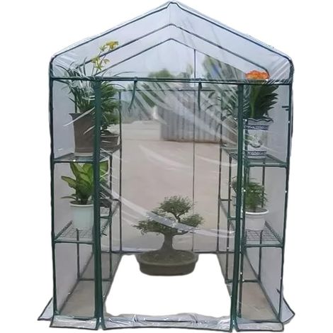 Copertura protettiva portatile in PVC per mini serra da giardino, piantagione, interno, esterno, serra, balcone, 143 x 143 x 195 cm (PVC). Senza staffe.