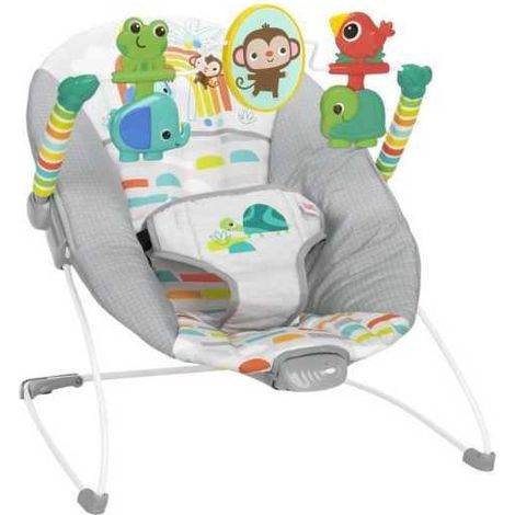 BRIGHT STARTS Babyschaukel Tiere, beruhigende Vibrationen, Spielbogen mit interaktiven Spielzeugen, Babyr Geschenk (1/3)