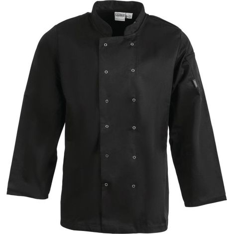 Veste de cuisine mixte Whites Vegas manches longues noire M