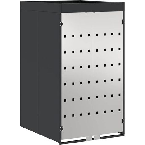 Unité de rangement pour poubelle à roulettes avec auvent pour jardinière, adaptée aux poubelles de 240 litres. (1/5)