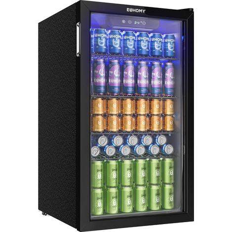 Réfrigérateur à boissons EUHOMY 90L,mini-réfrigérateur pour 126 ,pour la maison, le bar ou le bureau