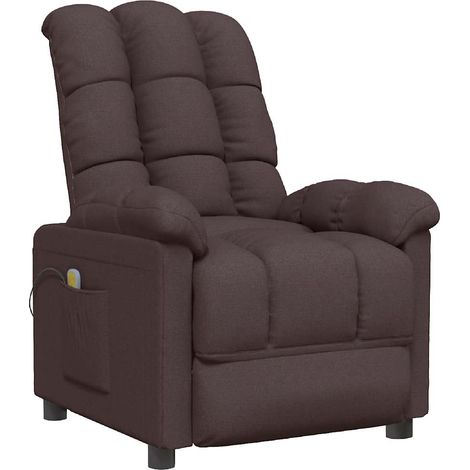 Massagesessel Dunkelbraun Stoff vidaXL (1/5)