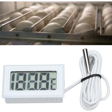 Thermomètre Numérique Électronique 2 Pièces avec Sonde - Affichage Température Rapide 2s - Blanc