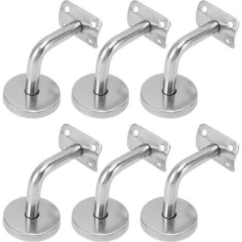 Handrail Bracket, 6 Pieces 304 Stainless Steel Stair Handrail Brackets for Home Use (1/4)