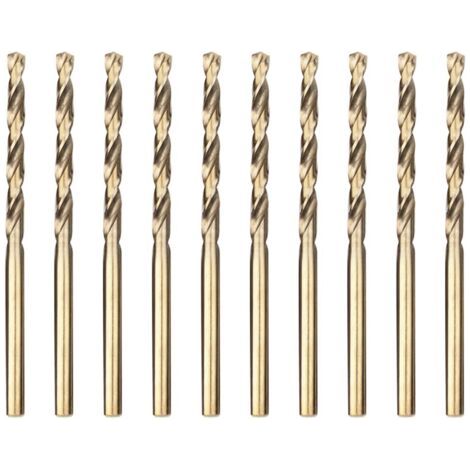Ensemble de 10 forets hélicoïdaux professionnels en acier rapide de 3,0 mm M35, adaptés au travail des métaux et au traitement de l'acier inoxydable. (1/4)
