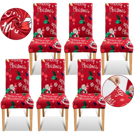 Randaco Christmas Chair Covers 6pcs Funda Silla Decoración Festiva Protector Funda Silla Party Restaurant (1/5)