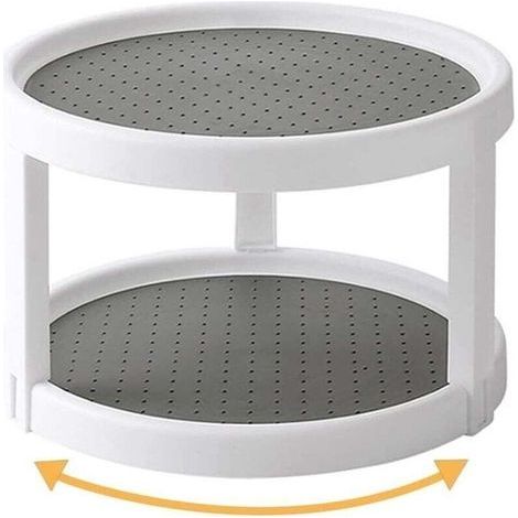 Porta spezie girevole a 2 livelli da 25 cm, antiscivolo, organizer per dispensa e piano di lavoro della cucina (1/4)