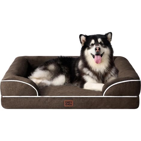 Hundebett Orthopädisches Memory Foam XXL L 132 x B 104 x H 20 cm Braun (1/5)