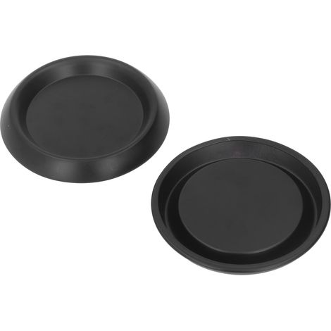 2 Supports de Bougeoirs Noirs Mat en Fer, Bougeoir Pilier Métal Rond, Plateau pour Bougies Parfumées, Lot de 2 (1/5)
