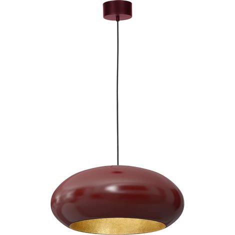 Lampada a sospensione ovale borgogna oro Ø50 E27 Luminex
