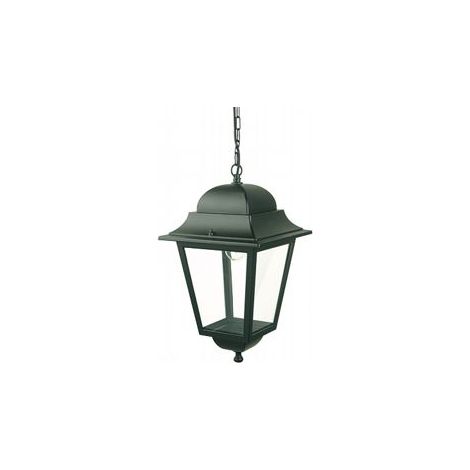 Schwarze Hängelampe aus Aluminiumguss mit transparenten Glasdiffusoren (1/4)