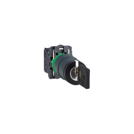 Harmony XB5 - bouton à clé 455 - Ø22 - 3 pos fix - retr GCD - 2F - vis (1/2)
