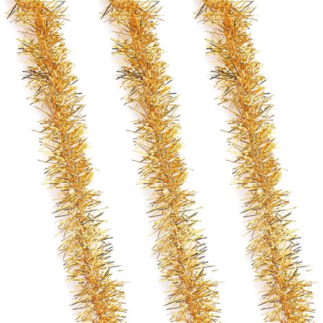 Gold Plastic Christmas Garland - 45m Long, 15mm Fine Glitter Christmas Tree Garland - Christmas Accessories for Decorating Christmas Tree, Parties and New Year (1/5)
