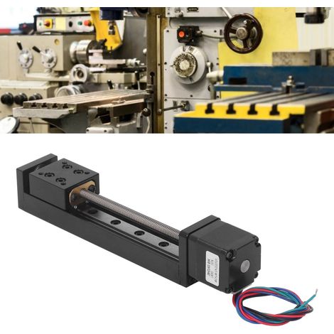 Moteur pas à pas miniature de précision à course de 100 mm, vis-mère de type T pour table coulissante à rail de guidage miniature de précision, pièces détachées pour routeur CNC DIY XYZ linéaire (1/5)