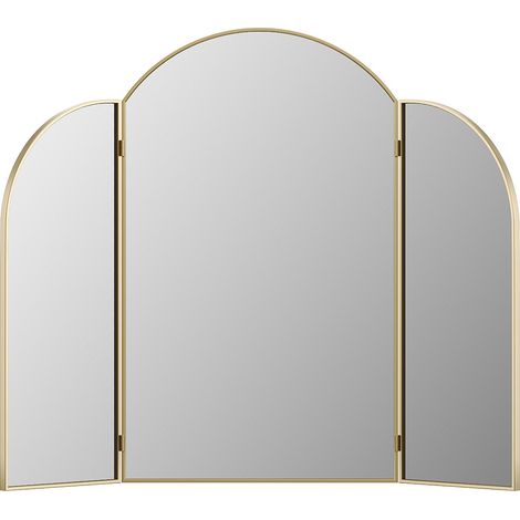 Specchio dei barbiere L. 85 x H. 70,5 cm in Metallo dorato Dorato - QIANA (1/2)