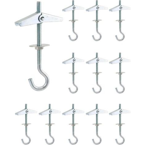 12 ganci da soffitto, M5x90mm, in acciaio al carbonio, per appendere piante, per soffitti in cartongesso (1/5)