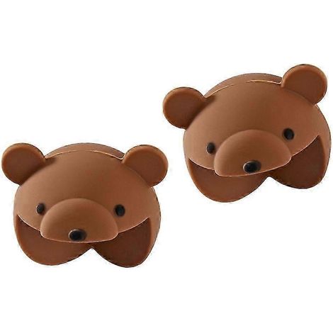 Lot de 2 protections d'angle de meubles à motifs de dessins animés contre les angles vifs-Brown