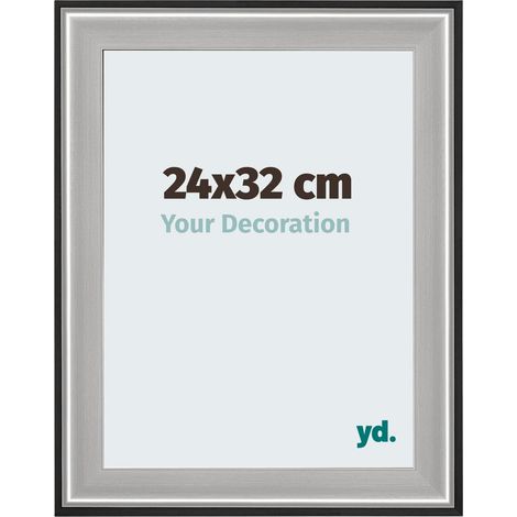 yd. - Cadre photo 24x32 - Noir Argent Poli - Bois - Birmingham (1/5)