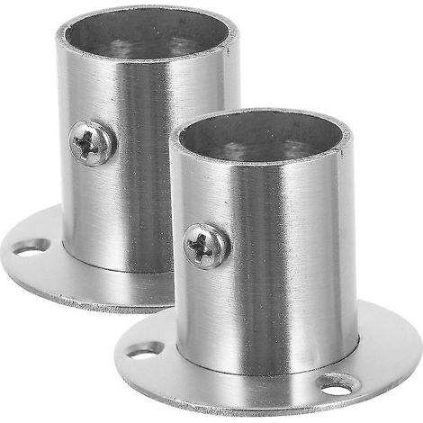 2 supports de tringle à vêtements en acier inoxydable avec bride - Support pratique (1/5)