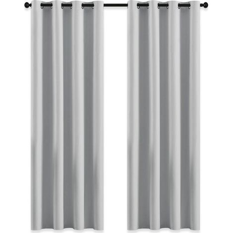 Curtain Occultant - Curtains of Outdoor for Garden Pergola to Oeillets Light Block Insulation Thermal Decoration for Gazebo, L 132 x H 213 cm, Gray White, 2 Pcs (1/5)