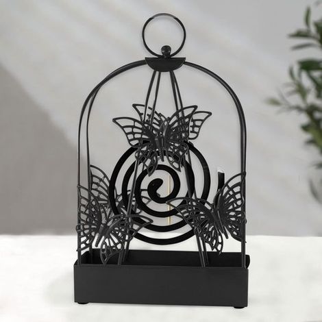 Porta incenso a spirale a forma di cipolla con decorazione a farfalla (1/5)