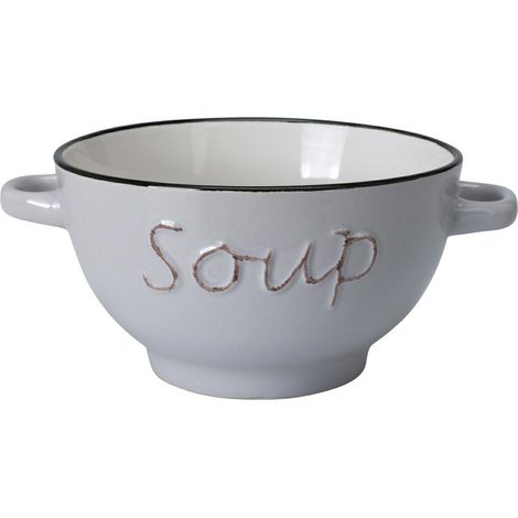 Suppenschüssel aus Steingut, 650 ml, Grau (1/3)