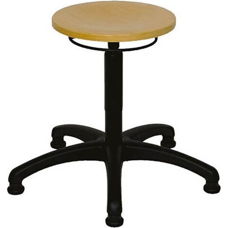 Arbeitshocker mit Bodengleitern, Sitzhöhe 475 - 665 mm, Sitzfläche: Polster anthrazit
