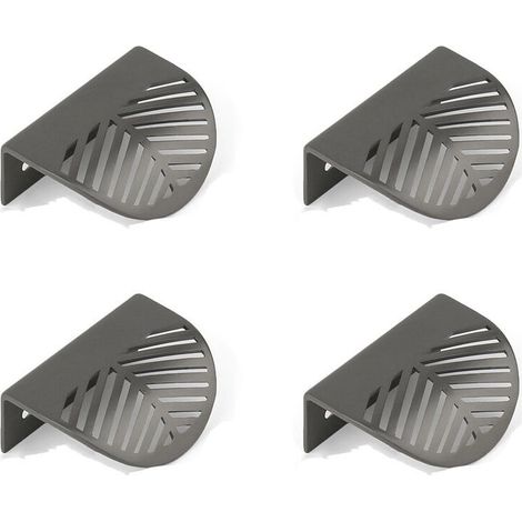 4pcs Forme des Feuilles Cabinet Pulls Laiton Noir Poignées De Meubles De Cuisine Porte De Cuivre Tirettes De Tiroir (1/5)