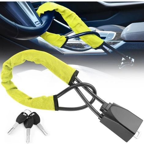 Blocage Du Volant - Dispositif Antivol Universel Pour Volant - Voiture Verrou De Volant Avec 3 Clés Pour La Sécurité De La Voiture, Convient À La Plupart Des Véhicules, Camions, Suv, Fourgonne (1/4)