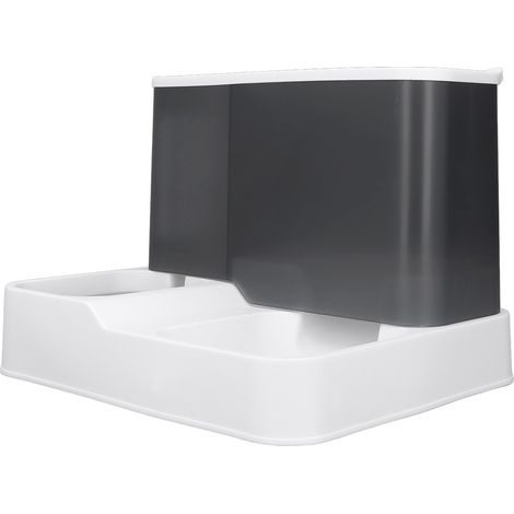 Distributeur automatique de croquettes pour chat avec fenêtre transparente, grande capacité, pour chien, distributeur d'eau gris (1/5)