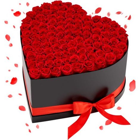 Fiori Secchi Ornamentali 100 Rose Stabilizzate in Scatola a Forma (1/5)