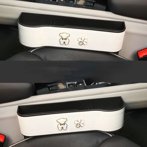 (Un couple d'ours blancs) Atsafepro Organisateur de siège auto multifonctionnel pour combler l'espace entre les sièges, boîte de rangement latérale pour console centrale, organisateur de siège avant (1/5)
