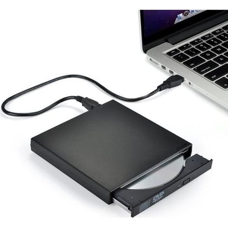 Graveur Lecteur Externe CD-DVD Externe USB 2.0 pour PC portable pour Windows 2000 / XP / Vista / Win 7 / Win 8 / Win 1 pour ordin (1/4)