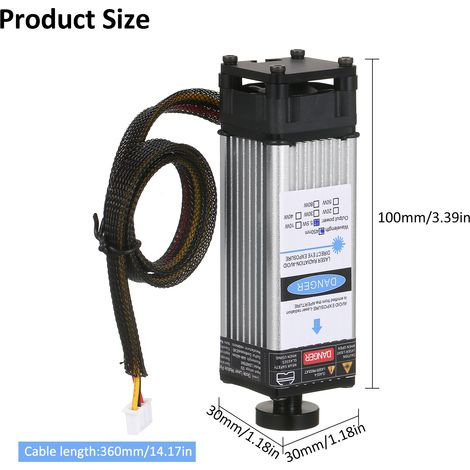 Module laser 5,5 W Tête de gravure 450 nm Distance focale réglable Haute précision Plastique Cuir Bois Acrylique pour machine de découpe de routeur CNC (1/5)