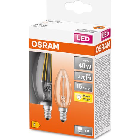 Osram Bombillas LED Clásicas Filamento Transparente 2 piezas (1/4)