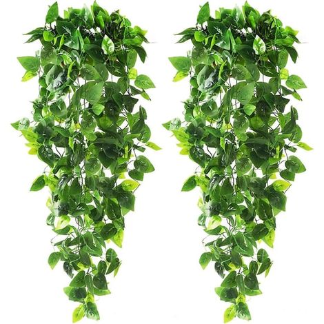 Ecleanfy - 2 plantes grimpantes artificielles en lierre, plante suspendue artificielle (1/5)