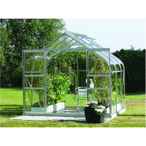 Serre de jardin en polycarbonate 4mm avec structure aluminium - Diana, Long 3.83 m, Couleur Noir