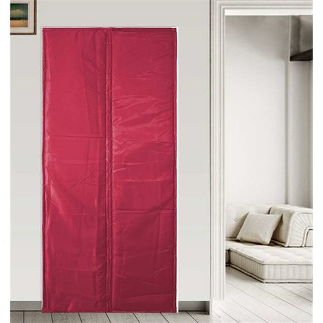 Thermal Insulation Door Insulation With Magnetic Mosquito Net Door Curtain Insulation Cotton Blackout Curtain Windproof Waterproof Sound Insulation 95x210cm Red (1/5)