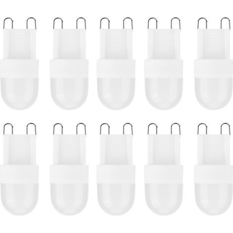 Confezione da 10 lampadine LED G9 da 1,5 W a due pin per casa, camera da letto, ufficio, lampadari, plafoniere e applique (220 V). (1/5)