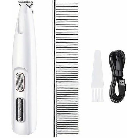 Tondeuse électrique pour poils d'animaux (chiens et chats), rechargeable par USB, avec lumière LED pour les pattes, idéale pour le toilettage.-AquaForge (1/5)