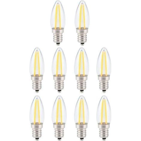 Ampoule à filament LED rétro à intensité variable, ampoule LED E12 2W blanc chaud avec protection des yeux (1/5)