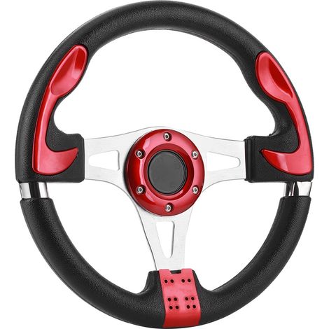 Volant Sport Auto 320mm 12.5in avec Bouton Klaxon, Pièce de Modification Universelle pour Voiture, Rouge (1/4)