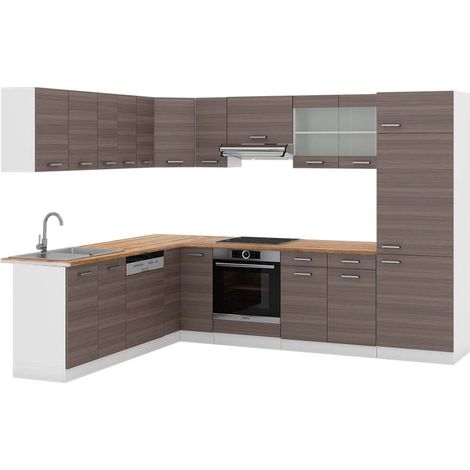 Cocina esquinera R-Line, Precioso gris/blanco, 227 x 287 cm , ET Roble, Vicco (1/5)