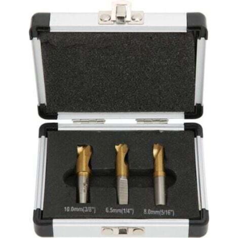 3Pcs Foret à Dépointer, 6.5mm/8mm/10mm Foret Coupeur de Soudage par Points Ensemble Fraises à Dépointer pour Enlever les Joints de Soudure en Tôle (1/4)