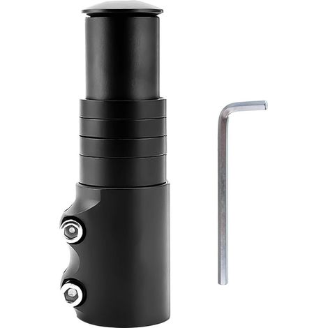 Rehausse Potence de Guidon Vélo VTT, Extenseur Réglable Rallonge Potence Velo en Alliage d'Aluminium Rallonge, pour Vélo de Route BMX Noir 28,6mm (1/5)