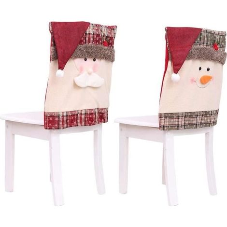 Stuhlhussen - Weihnachten - 2 Stück - Vliesstoff - Rot - 51x48 cm