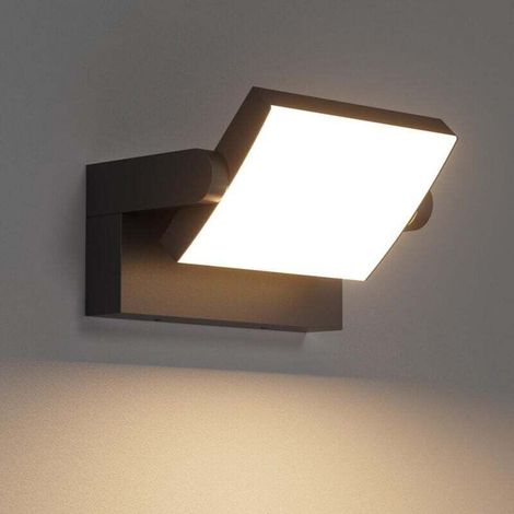 24-W-LED-Wandleuchte, für den Innen- und Außenbereich, IP65 wasserdicht, moderne Wandleuchte mit einstellbarem Lichtwinkel für Terrasse, Eingangsbereich, Wohnzimmer, Schwarz, Warmweiß 2700K-3000K [Ene