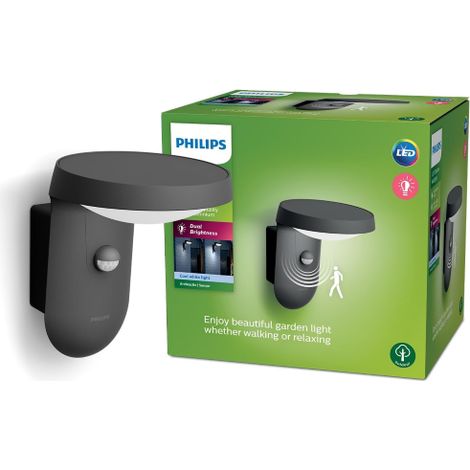 Philips LED Tyla, Lampada Solare da Parete, per Esterni, Luce Bianca Calda, Sensore di Movimento Integrato, IP44, Basso Voltaggio, 9W (1/5)