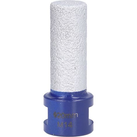 Fraise diamantée à doigt pour brasage sous vide, filetage M14, pour porcelaine et céramique dure, 20 mm (1/5)